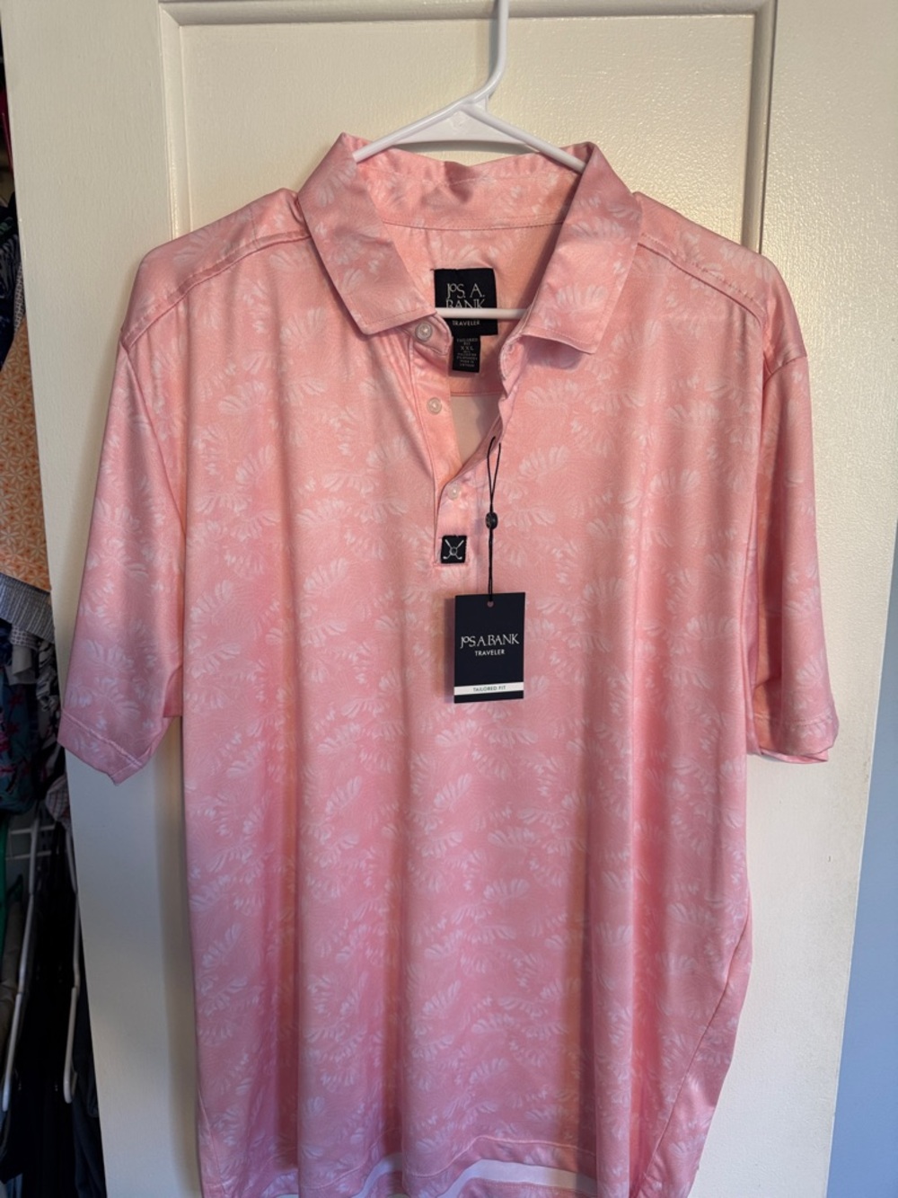 Jos. A. Bank Men's Pink Palm-Print Polo